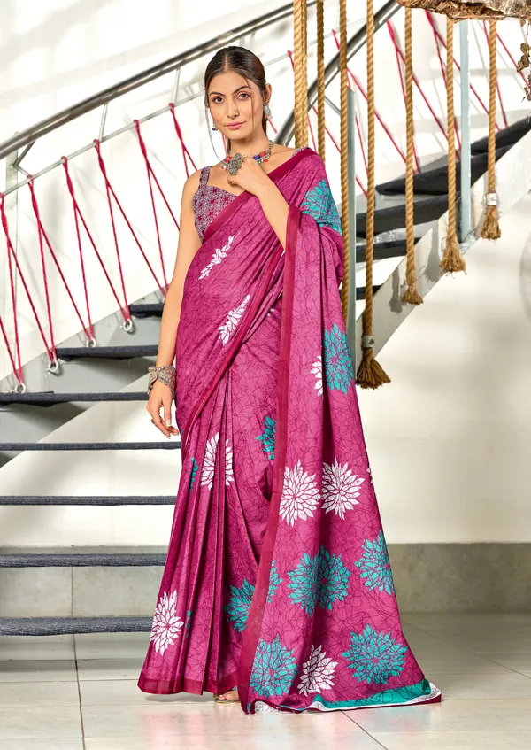 Handicraft_Beautiful_Handicraft_Pure_Soft_MulMulcotton_IKKAT_Hand_Blcok_Print_Saree_With_Blouce_Piece