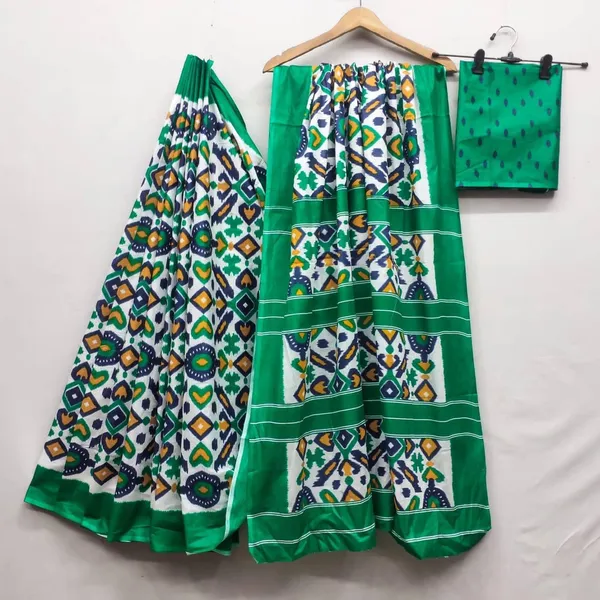 HANDICRAFT_IKKAT_PURE_SOFT_MUL_COTTON_SAREE_WITH_BLOUSE_PIECE