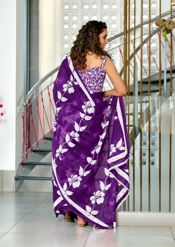 Handicraft_Beautiful_Handicraft_Pure_Soft_MulMulcotton_IKKAT_Hand_Blcok_Print_Saree_With_Blouce_Piece