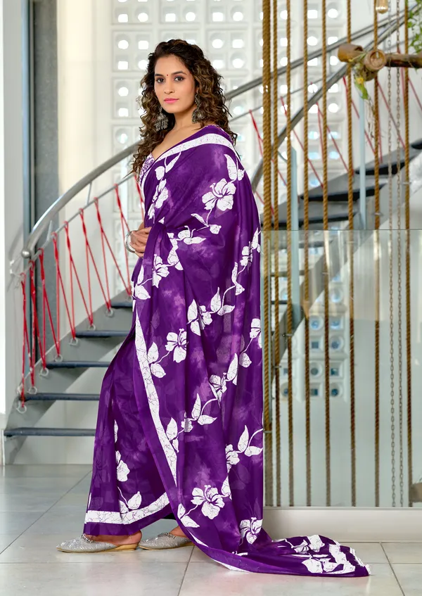 Handicraft_Beautiful_Handicraft_Pure_Soft_MulMulcotton_IKKAT_Hand_Blcok_Print_Saree_With_Blouce_Piece