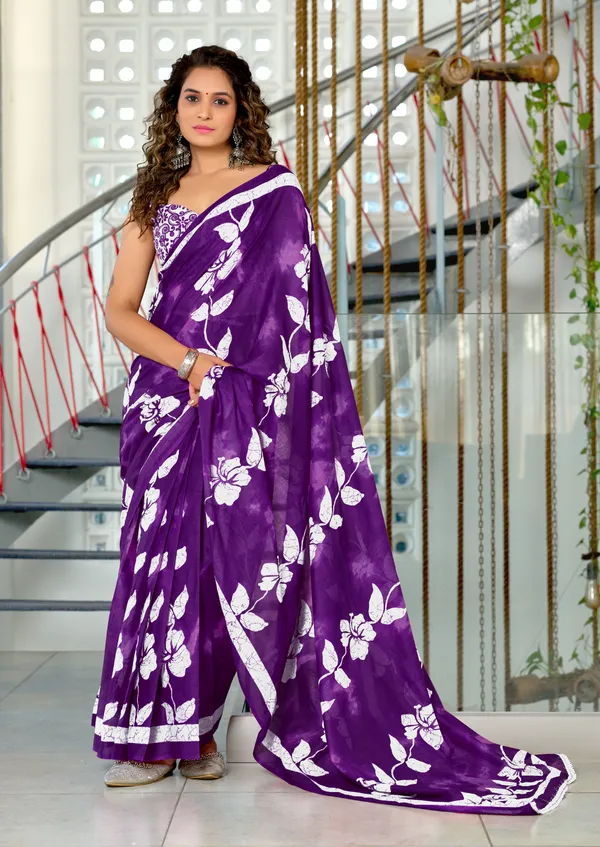 Handicraft_Beautiful_Handicraft_Pure_Soft_MulMulcotton_IKKAT_Hand_Blcok_Print_Saree_With_Blouce_Piece