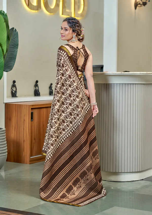 Beautiful_Zari_Border_Handicraft_Pure_Soft_MulMul_Jaipuri_Hand_Block_Print_Cotton_Saree_With_Blouse_Piece