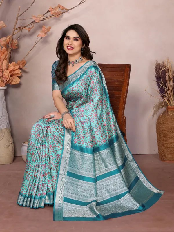 Stunning_Khadi_Viscose_Woven_Border_Pashmina_Printed_Saree_With_Blouse