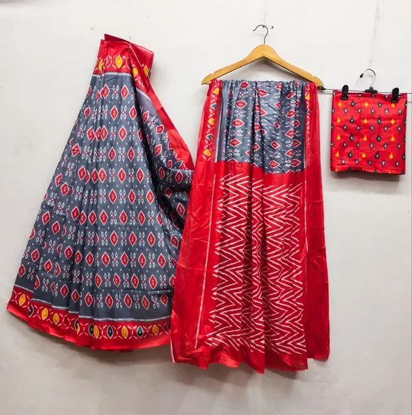 HANDICRAFT_IKKAT_PURE_SOFT_MUL_COTTON_SAREE_WITH_BLOUSE_PIECE
