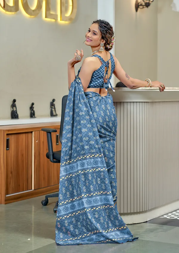 Beautiful_Zari_Border_Handicraft_Pure_Soft_MulMul_Jaipuri_Hand_Block_Print_Cotton_Saree_With_Blouse_Piece