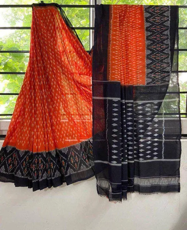HANDICRAFT_IKKAT_PURE_SOFT_MUL_COTTON_SAREE_WITH_BLOUSE_PIECE