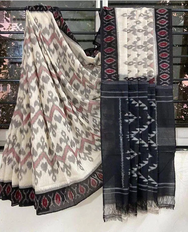 HANDICRAFT_IKKAT_PURE_SOFT_MUL_COTTON_SAREE_WITH_BLOUSE_PIECE
