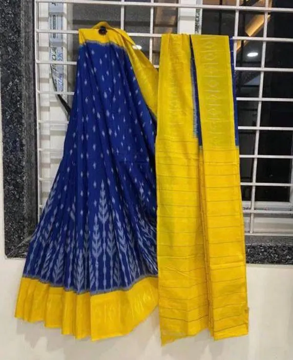 HANDICRAFT_IKKAT_PURE_SOFT_MUL_COTTON_SAREE_WITH_BLOUSE_PIECE