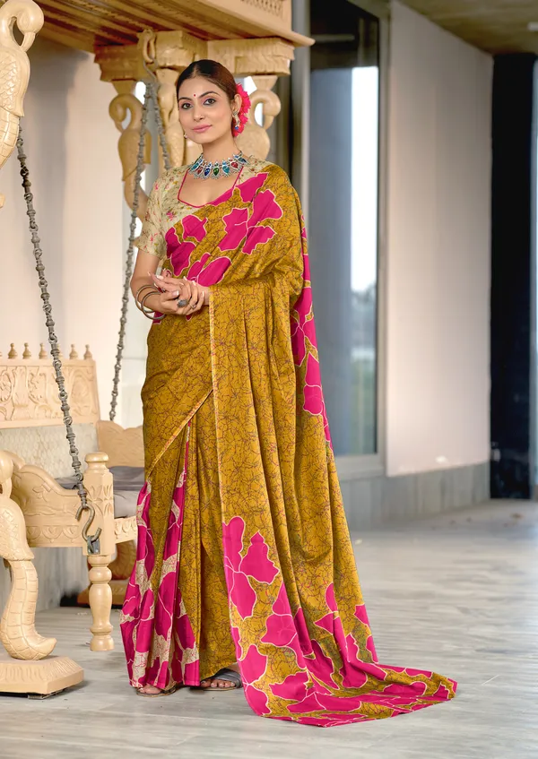 Handicraft_Beautiful_Handicraft_Pure_Soft_MulMulcotton_IKKAT_Hand_Blcok_Print_Saree_With_Blouce_Piece