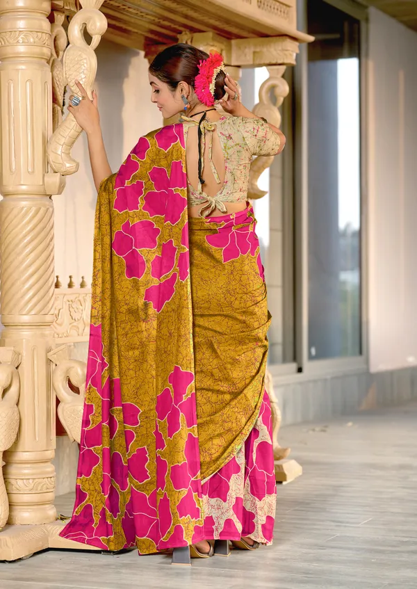 Handicraft_Beautiful_Handicraft_Pure_Soft_MulMulcotton_IKKAT_Hand_Blcok_Print_Saree_With_Blouce_Piece
