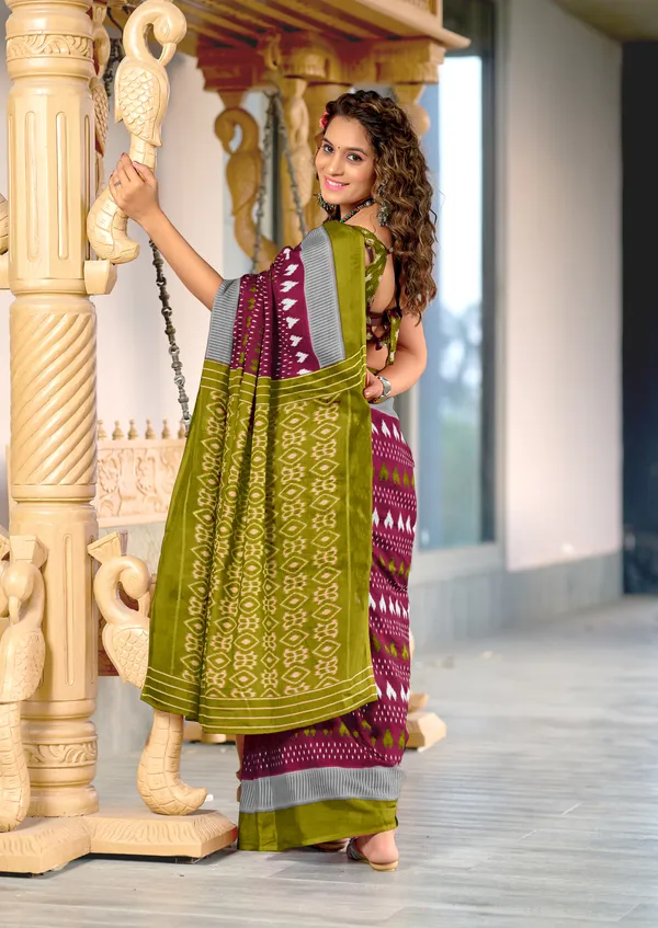 Beautiful_Handicraft_Pure_Soft_MulMul_Cotton_Meenakari_Hand_Print_Saree_With_Blouse_Piece