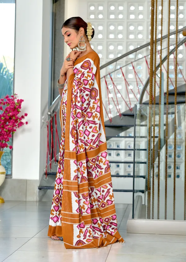 Handicraft_Beautiful_Handicraft_Pure_Soft_MulMulcotton_IKKAT_Hand_Blcok_Print_Saree_With_Blouce_Piece