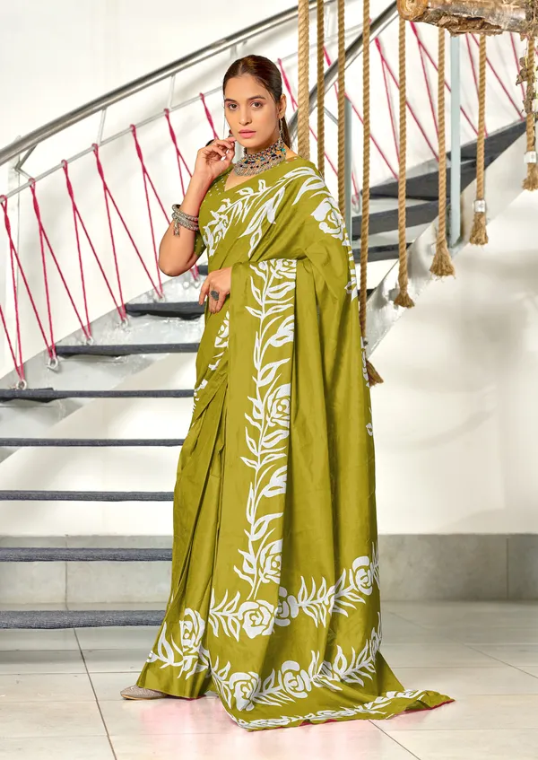 Handicraft_Beautiful_Handicraft_Pure_Soft_MulMulcotton_IKKAT_Hand_Blcok_Print_Saree_With_Blouce_Piece