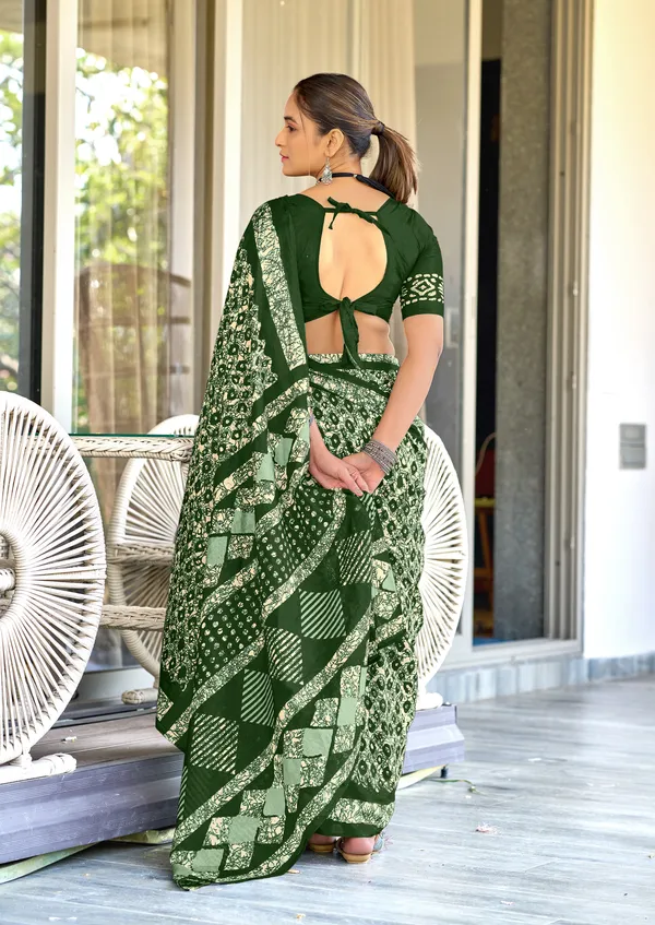Handicraft_Beautiful_Handicraft_Pure_Soft_MulMulcotton_IKKAT_Hand_Blcok_Print_Saree_With_Blouce_Piece