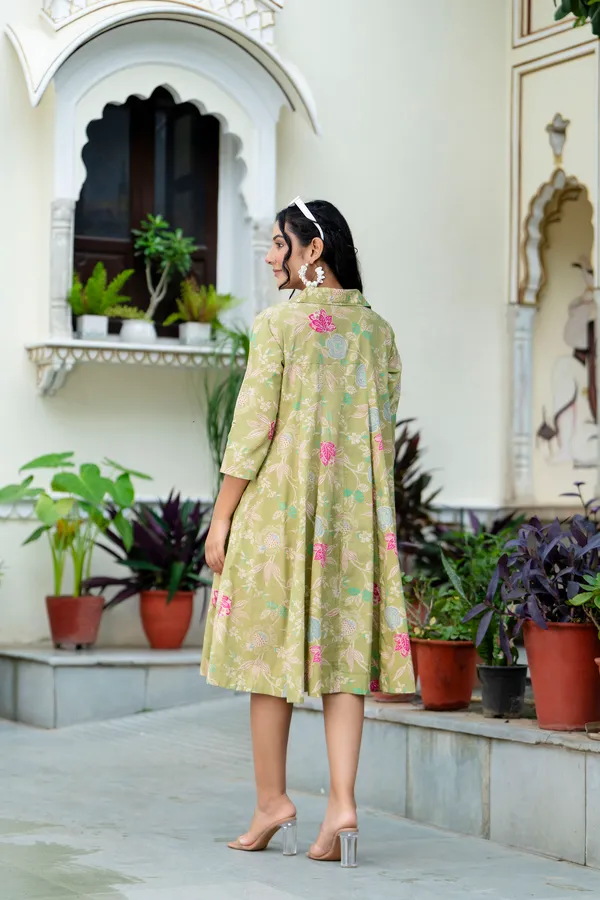 PURE_COTTON_PISTA_GREEN_KUMODINI_DRESS