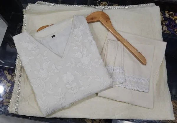 Off-White_Embroidered_Chanderi_Kurta_With_Lining_Inside_Along_With_Pant_&_Chanderi_Dupatta_Set