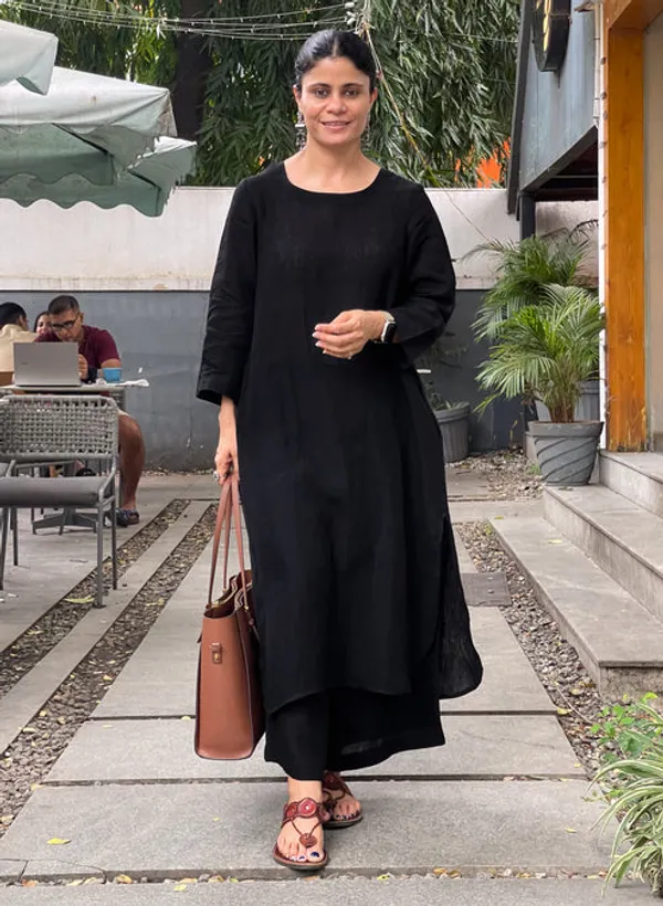 Black_Handloom_South_Cotton_Kurta_&_Pant_Set_.