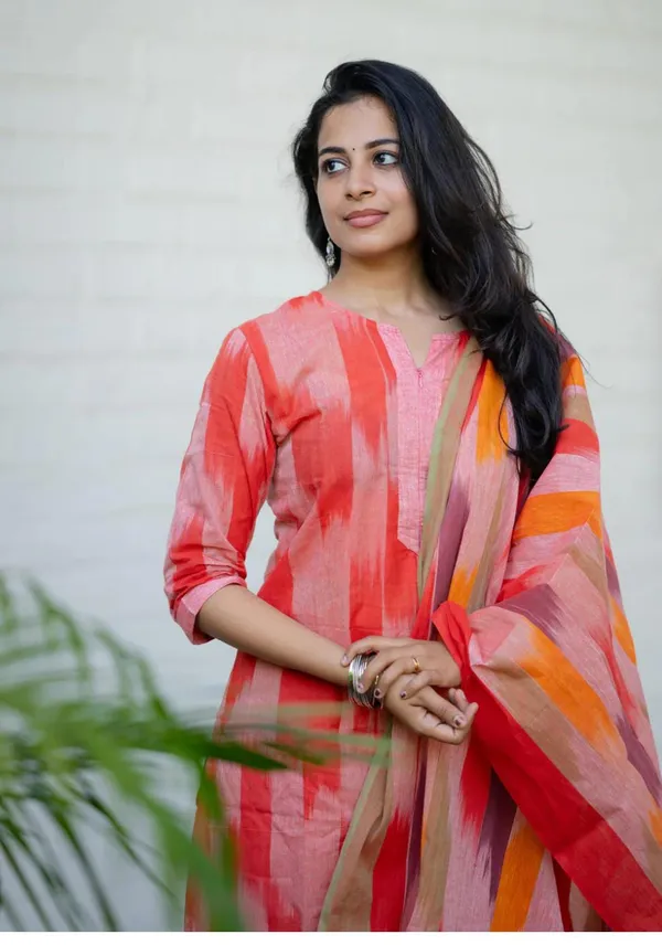 Pink_South_Cotton_Kurta_With_Pant_&_Dupatta_Set