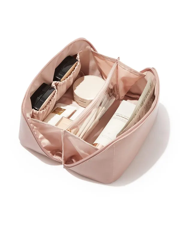 Cross_Open_Leather_Cosmetic_Bag_For_Girls/Women