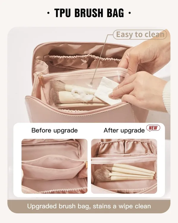 Cross_Open_Leather_Cosmetic_Bag_For_Girls/Women