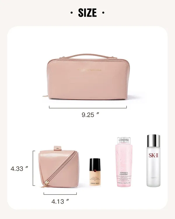Cross_Open_Leather_Cosmetic_Bag_For_Girls/Women