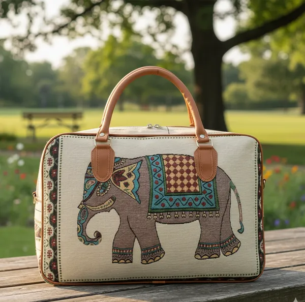 Elephant_Printed_Canvas_Duffle_Bag,_Luggage_Travelling_Purse