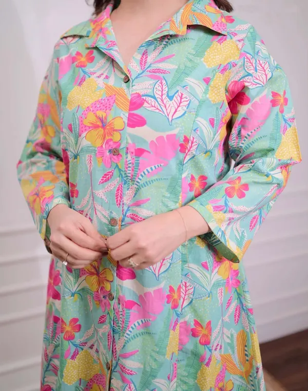 Chokhi_Bandhni_Women's_Cotton_Printed_A-line_Kurta_and_Pant_Set