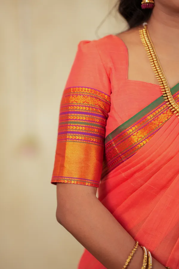 Aboli_Peach_Sudharshini_Narayanapet_Pure_Cotton_saree