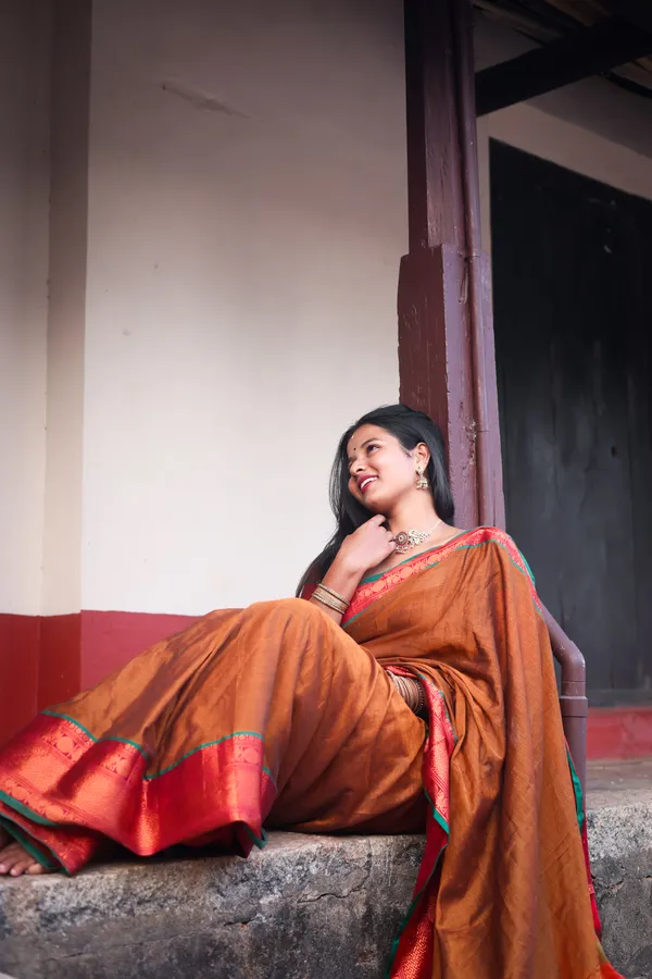 Anjali_Brown_Narayanpet_Pure_cotton_saree