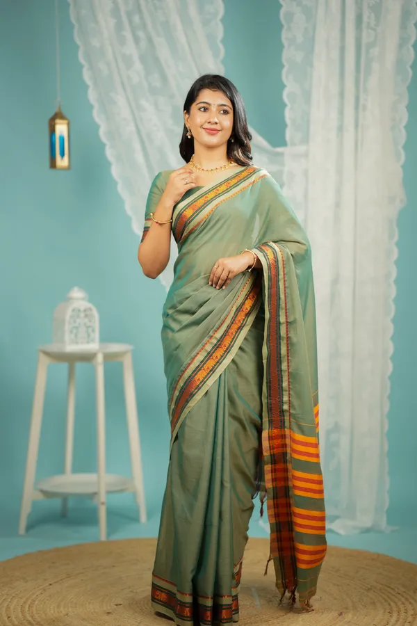 Anupama_Pista_Green_Narayanpet_Pure_cotton_saree