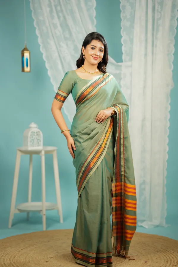 Anupama_Pista_Green_Narayanpet_Pure_cotton_saree