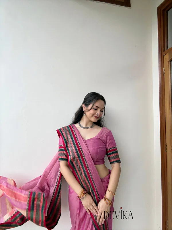 Anuradha_pink_Narayanpet_Pure_cotton_saree