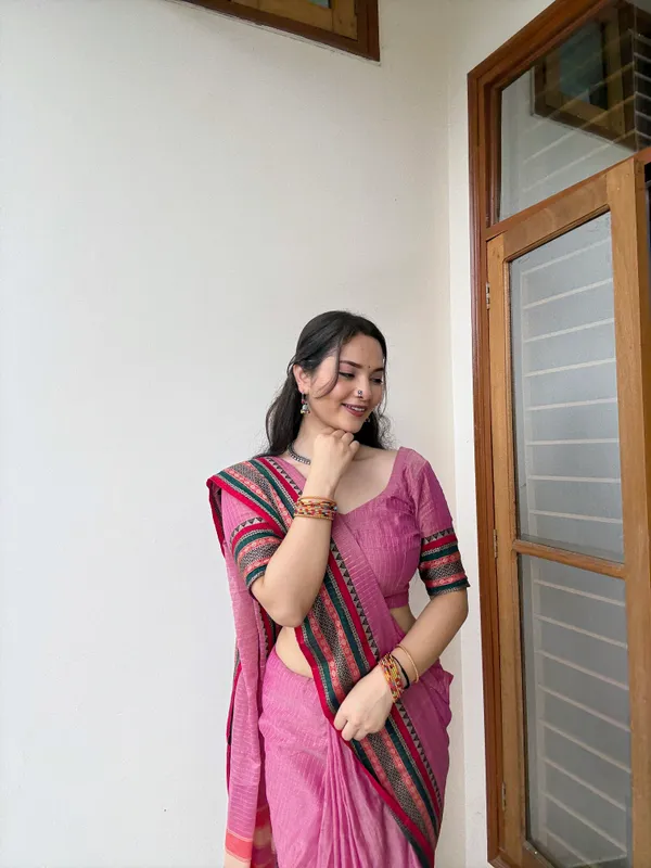 Anuradha_pink_Narayanpet_Pure_cotton_saree
