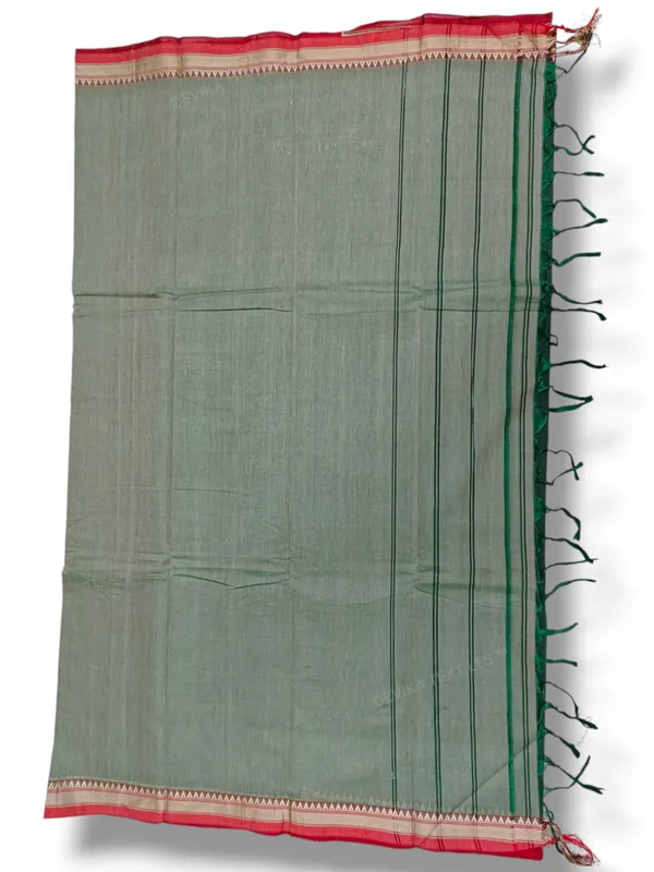 Ashwini_Bottle_green_Narayanpeth_Pure_cotton_saree_with_Running_blouse_piece_(Same_as_saree)