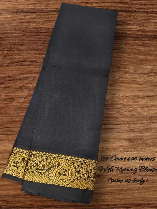BLACK_Narayanpet_Pure_Cotton__saree_with_Running_Blouse_(Same_as_saree)
