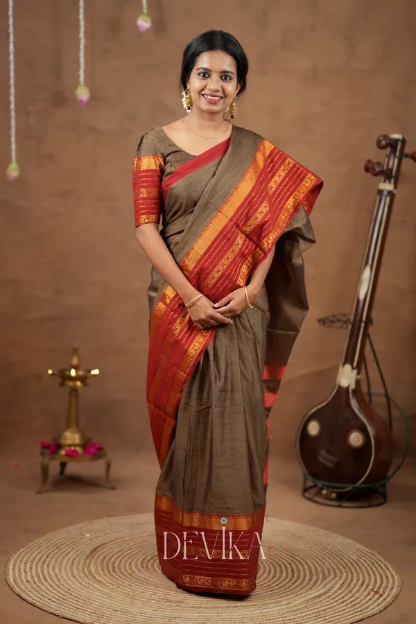 Beige_Jari_Border_Narayanapet_Pure_Cotton_saree