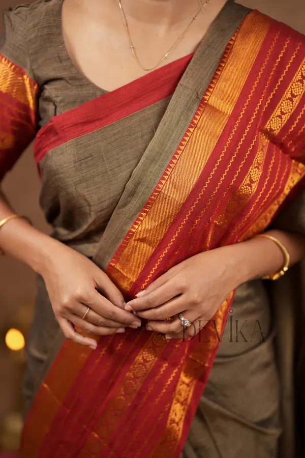 Beige_Jari_Border_Narayanapet_Pure_Cotton_saree