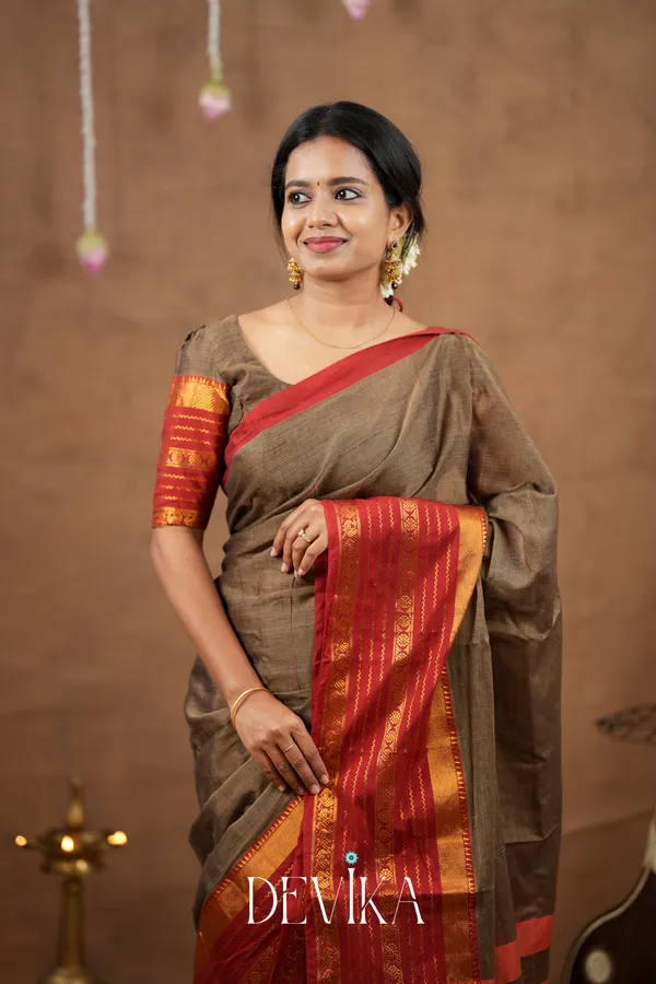 Beige_Jari_Border_Narayanapet_Pure_Cotton_saree