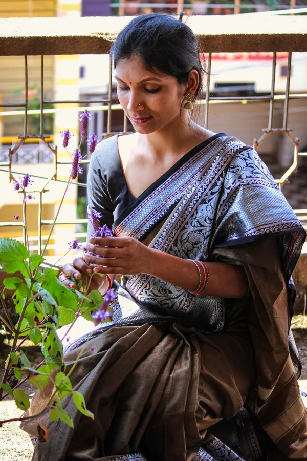 Biege_Tanvi_Silver_Jari_Border_Narayanpet_Pure_Cotton_saree