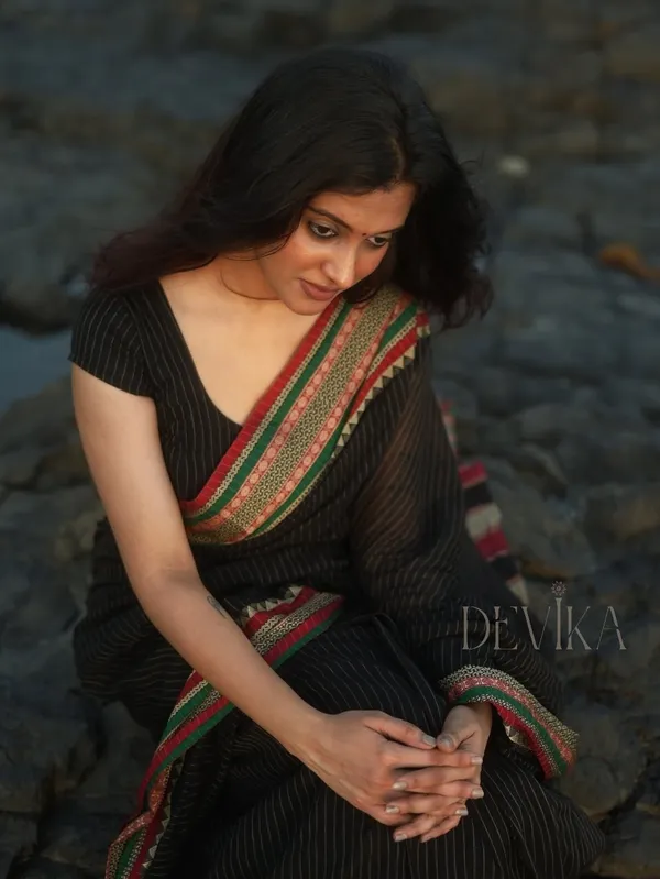 Black_Anuradha_Lining_Pattern_Narayanapet_Pure_Cotton_saree