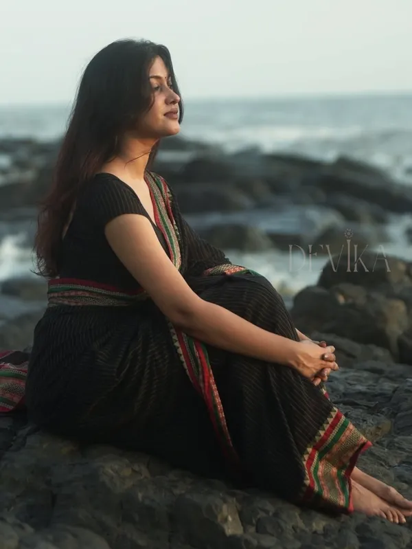 Black_Anuradha_Lining_Pattern_Narayanapet_Pure_Cotton_saree