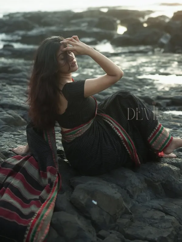 Black_Anuradha_Lining_Pattern_Narayanapet_Pure_Cotton_saree