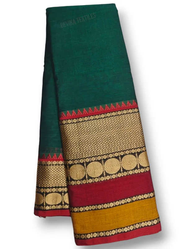 Bottle_Green_Rukmini_Narayanapet_Pure_Cotton_saree