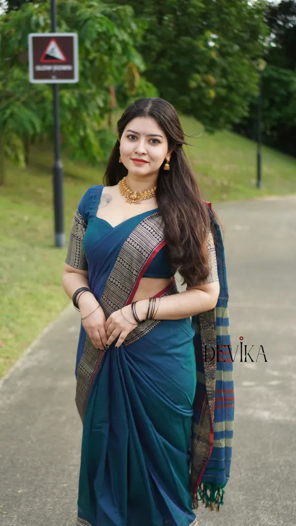 Gopika_Rama_Green_Narayanpet_Pure_cotton_saree