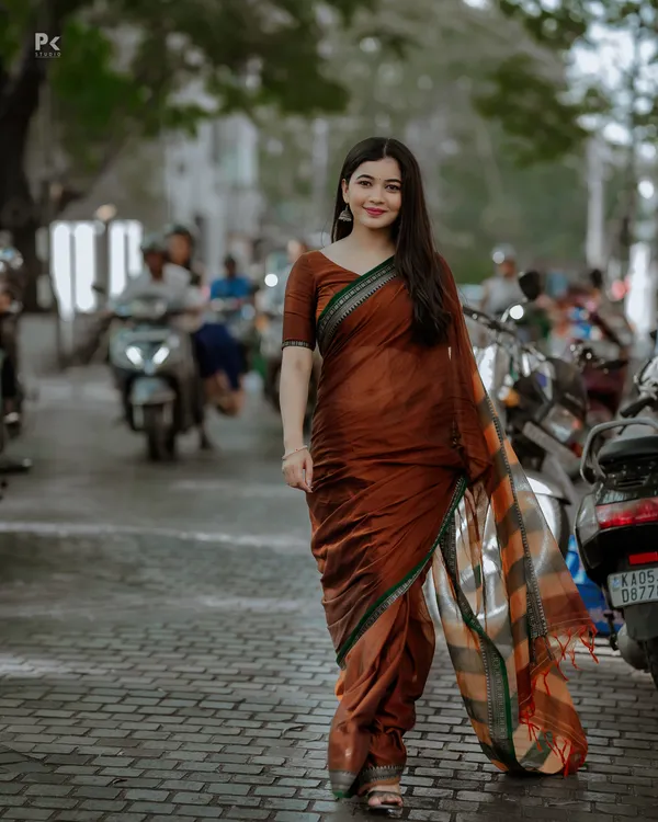Gouthami_Brown_Narayanpet_Pure_Cotton_saree