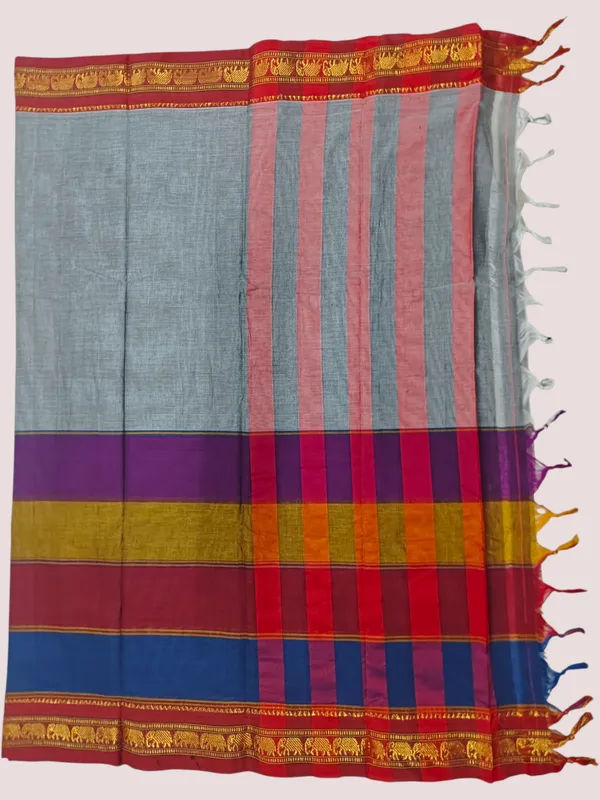 Grey_Half_Half_Narayanapet_Pure_Cotton_saree