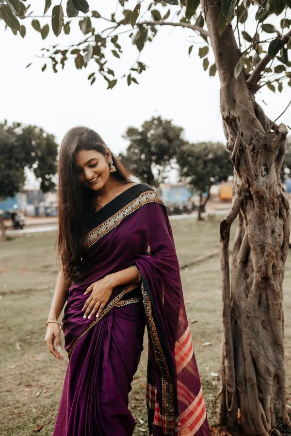Magenta_Elephant_Thread_woven_Narayanpet_Pure_Cotton_Saree