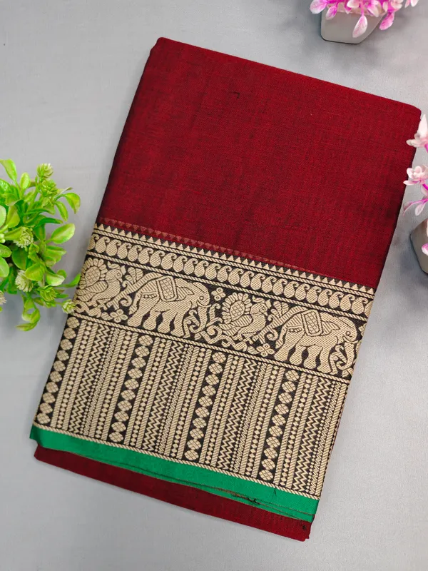 Maroon_Gopika_Narayanapet_Pure_Cotton_saree