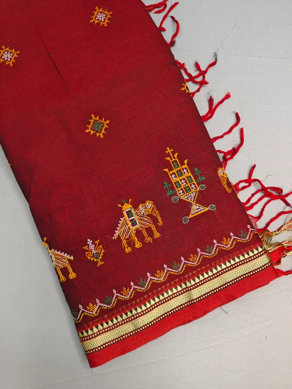 Maroon_Kasuti_Embroidered_Narayanapet_Pure_Cotton_saree