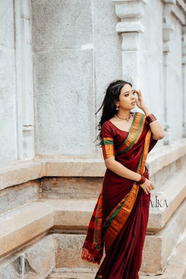 Maroon_Peacock_Narayanpet_Pure_cotton_saree